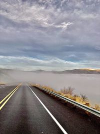 Surface level of road against sky