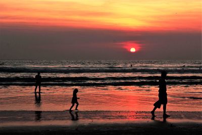 Sunset at seminyak beach bali