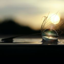 Close-up of water against sky