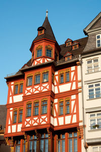 Frankfurt, germany - house of traditional architecture at romerberg square.