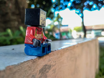 Close-up of toy on table