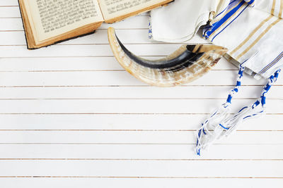 High angle view of pen on table