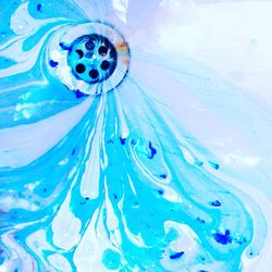 Close-up of water drops on snow