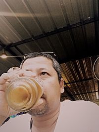 Portrait of man with ice cream