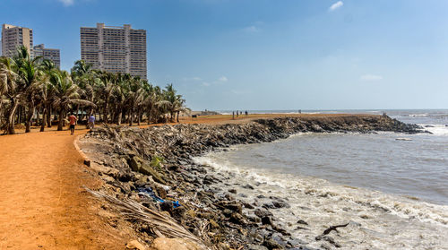 Scenic view of beach against sky