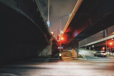 Illuminated street light at night