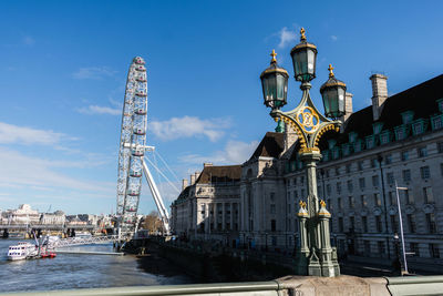 View of the london eye and the thames river