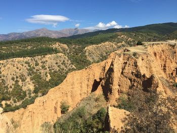 Panoramic view of mountains against sky