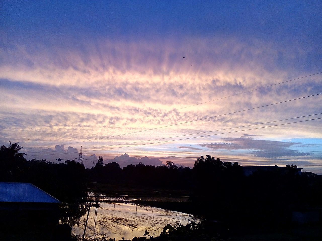 sunset, silhouette, sky, water, scenics, tranquil scene, tranquility, beauty in nature, tree, cloud - sky, nature, dusk, idyllic, lake, cloud, sea, reflection, river, blue, outdoors