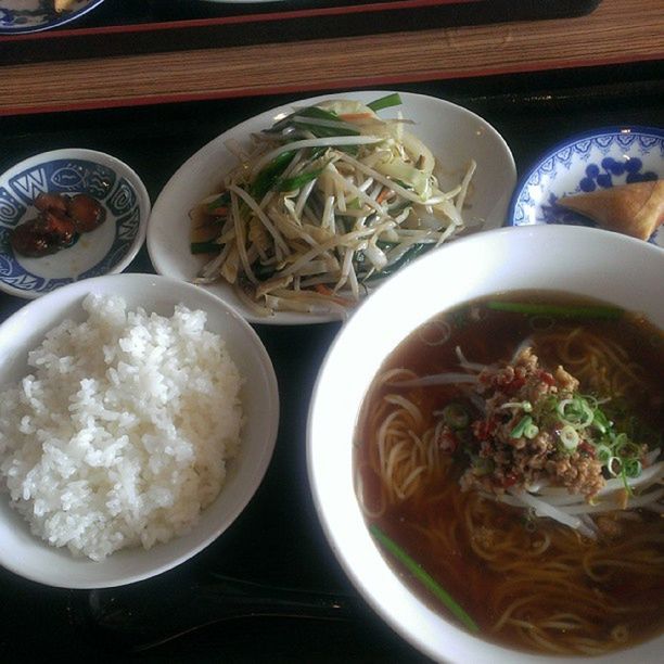 food and drink, food, indoors, ready-to-eat, freshness, bowl, plate, meal, healthy eating, table, serving size, still life, soup, noodles, close-up, high angle view, chopsticks, served, spoon, meat