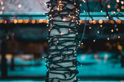 Close-up view of electric lamp