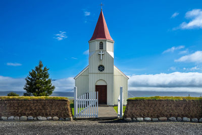 Exterior of building against blue sky