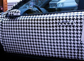 View of train on road