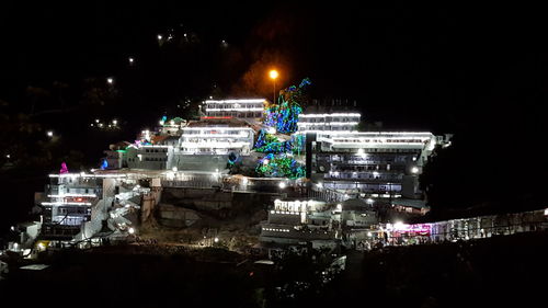 Illuminated city at night