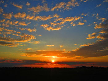 Scenic view of dramatic sky during sunset