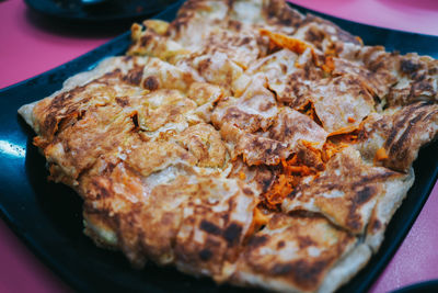 Close-up of meal in plate on table