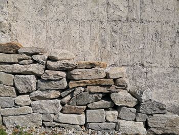Stack of stone wall