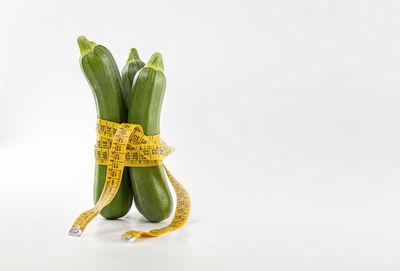 High angle view of vegetables against white background