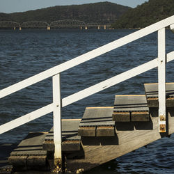 High angle view of pier over sea