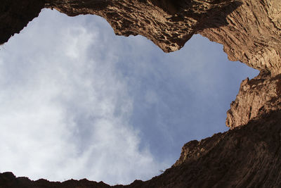 Low angle view of mountain against sky