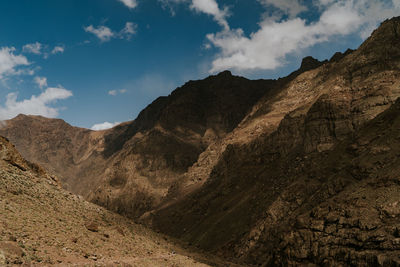 Scenic view of rocky mountains against sky