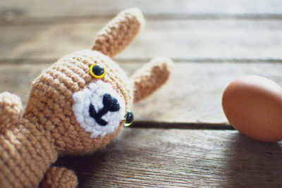 Close-up of stuffed toy on table