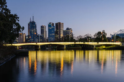 View of river with buildings in background