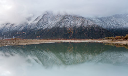 First snow on autumn 