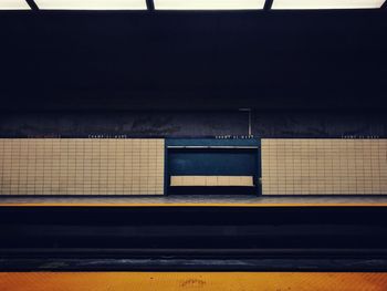 High angle view of empty subway station