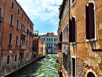 View of canal along buildings