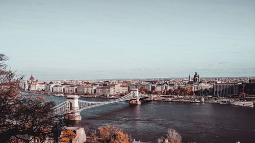 High angle view of bridge over river