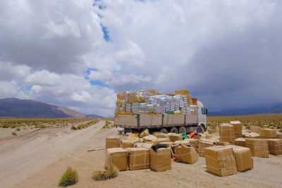 Panoramic view of desert against sky