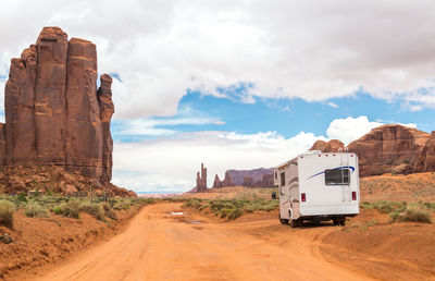 View of road passing through a desert