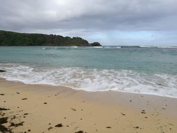 Scenic view of beach against sky