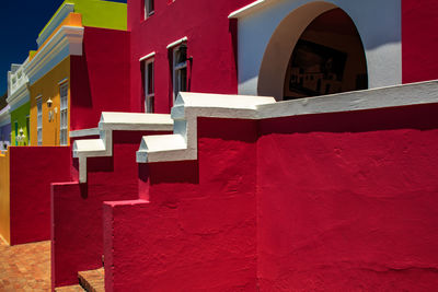 Close-up of red built structure