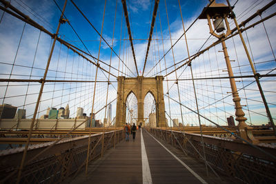 Low angle view of brooklyn bridge