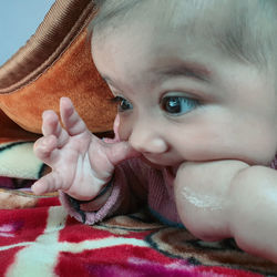 Close-up portrait of cute baby