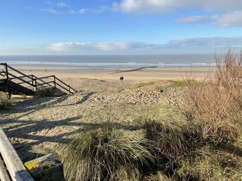 Scenic view of beach against sky