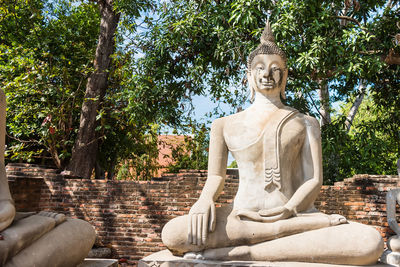 Statue of buddha against trees