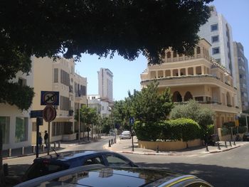 City street with buildings in background