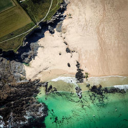 High angle view of beach