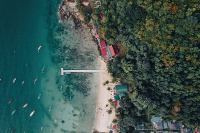 High angle view of sea against sky