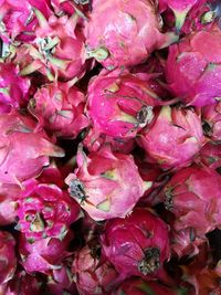 Full frame shot of pink fruits for sale in market