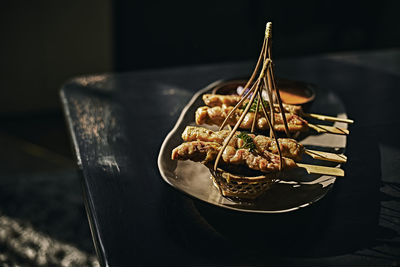 High angle view of food in bowl