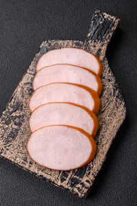 High angle view of food on table