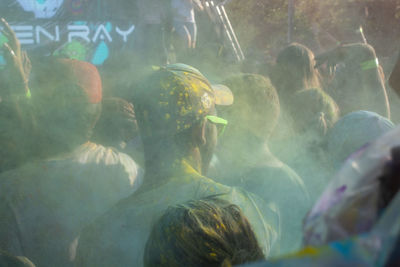 Group of people in fish tank