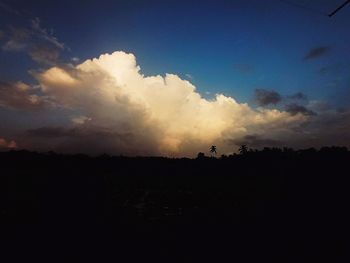 Scenic view of silhouette landscape against sky during sunset