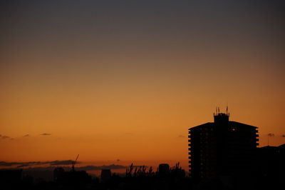 Silhouette buildings in the morning 