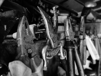 Close-up of rusty machine part