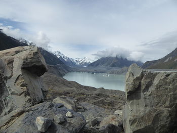 Scenic view of mountains against sky